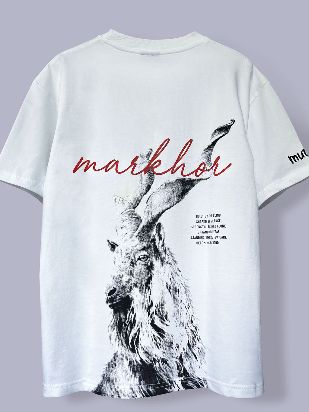 Wild Markhor- Oversized White T-Shirt