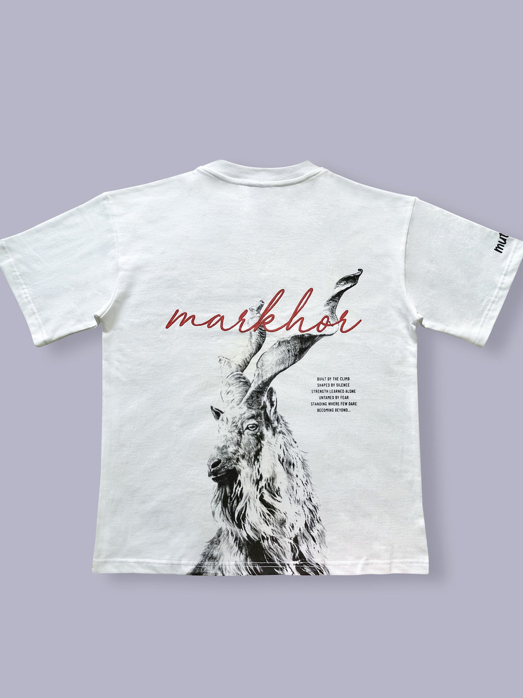 Wild Markhor- Oversized White T-Shirt