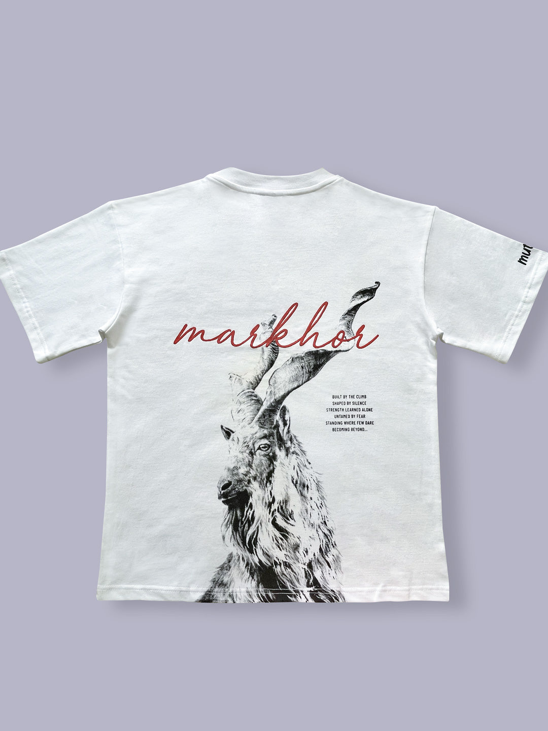 Wild Markhor- Oversized White T-Shirt