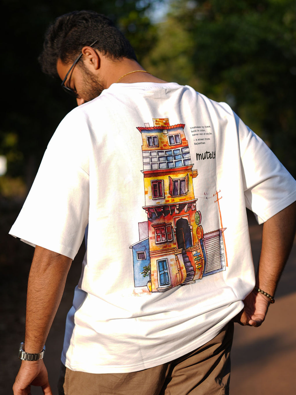 Indian Streets – Oversized White T-Shirt