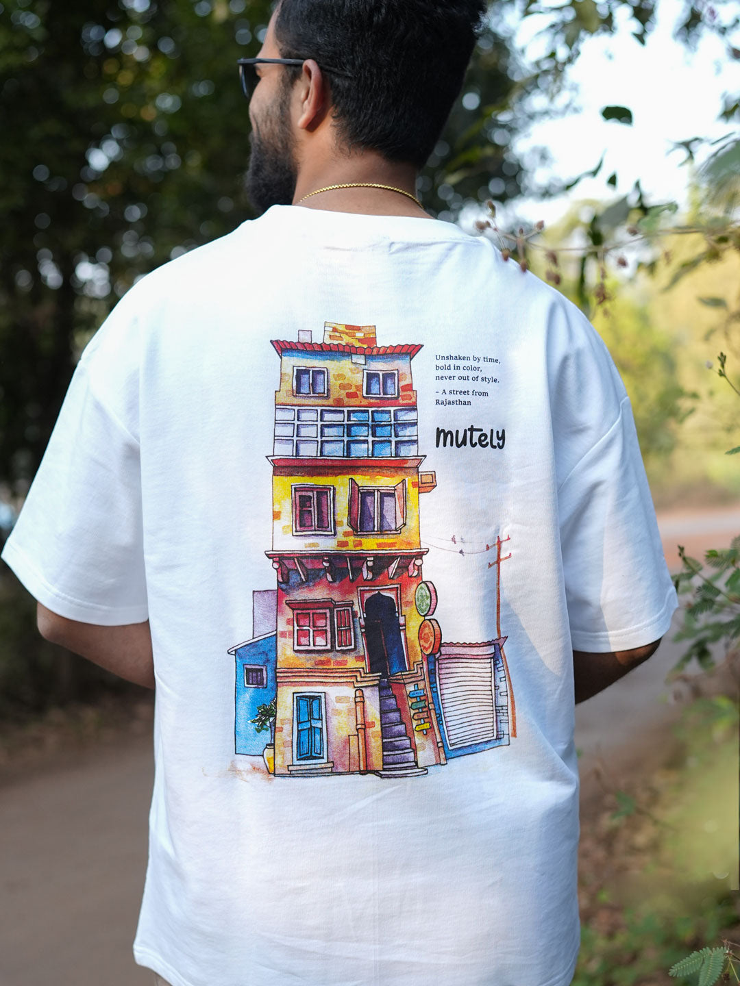 Indian Streets – Oversized White T-Shirt